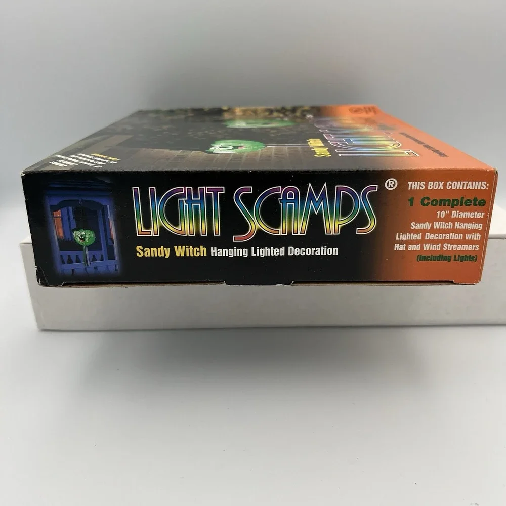 Light Scamps Outdoor Halloween Sandy‎ Witch Hanging Lights Vintage New In Box